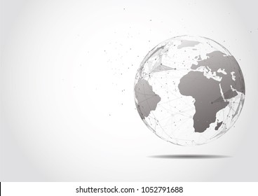 Global network connection. World map point and line composition concept of global business. Vector Illustration