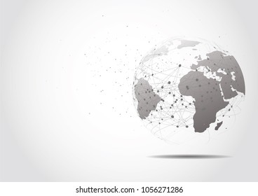 Global network connection. World map point and line composition concept of global business. Vector Illustration