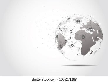 Global network connection. World map point and line composition concept of global business. Vector Illustration