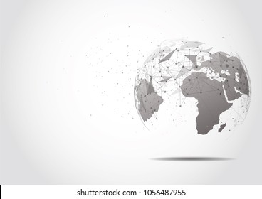 Global network connection. World map point and line composition concept of global business. Vector Illustration