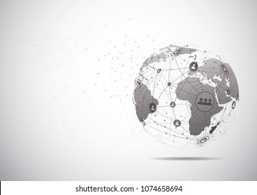 Global network connection. World map point and line composition concept of global business. Vector Illustration