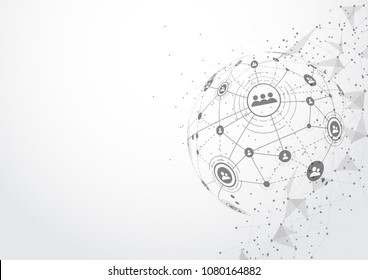 Global network connection. World map point and line composition concept of global business. Vector Illustration