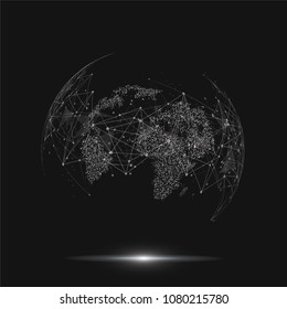 Global network connection. World map point and line composition concept of global business. Vector Illustration