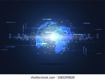 Global network connection. World map point and line composition concept of global business. Vector Illustration