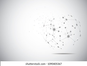 Global network connection. World map point and line composition concept of global business. Vector Illustration