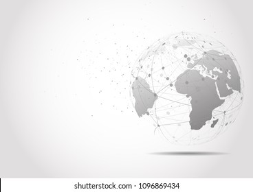 Global network connection. World map point and line composition concept of global business. Vector Illustration