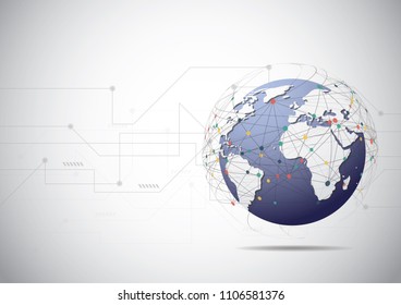 Global network connection. World map point and line composition concept of global business. Vector Illustration