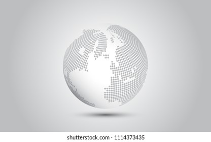 Global network connection World map abstract technology background global business innovation concept

