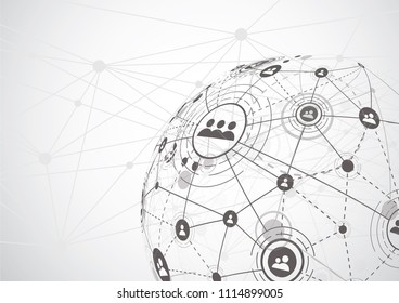 Global network connection. World map point and line composition concept of global business. Vector Illustration