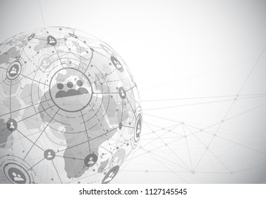Global network connection. World map point and line composition concept of global business. Vector Illustration