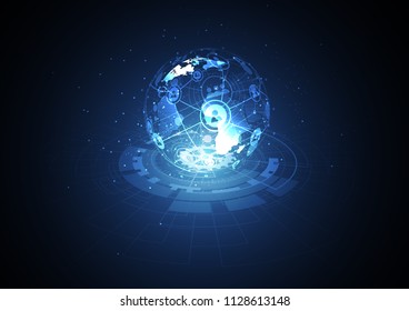 Global network connection. World map point and line composition concept of global business. Vector Illustration