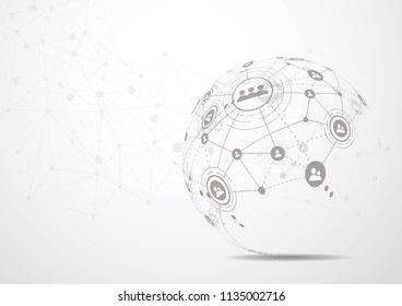 Global network connection. World map point and line composition concept of global business. Vector Illustration