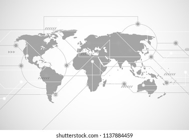 Global network connection. World map point and line composition concept of global business. Vector Illustration