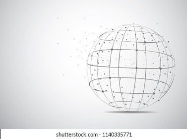 Global network connection. World map point and line composition concept of global business. Vector Illustration