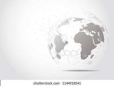 Global network connection. World map point and line composition concept of global business. Vector Illustration