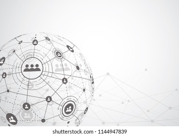 Global network connection. World map point and line composition concept of global business. Vector Illustration