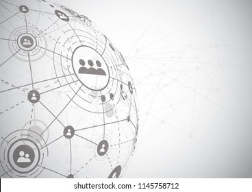Global network connection. World map point and line composition concept of global business. Vector Illustration