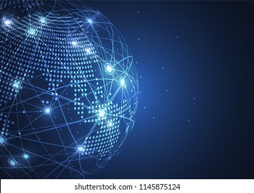 Global network connection. World map point and line composition concept of global business. Vector Illustration