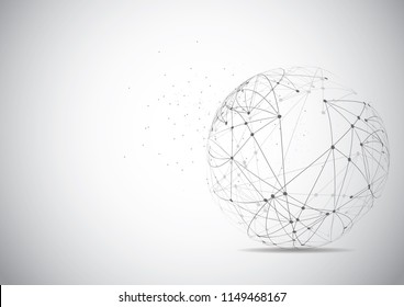 Global network connection. World map point and line composition concept of global business. Vector Illustration