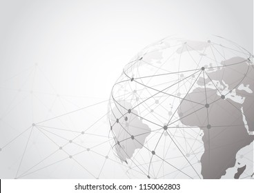 Global network connection. World map point and line composition concept of global business. Vector Illustration