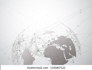 Global network connection. World map point and line composition concept of global business. Vector Illustration