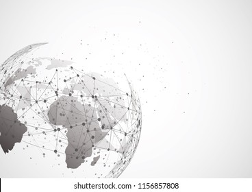 Global network connection. World map point and line composition concept of global business. Vector Illustration