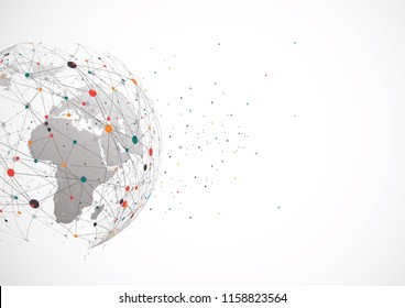 Global network connection. World map point and line composition concept of global business. Vector Illustration