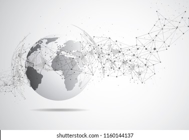 Global Network Connection. World Map Point And Line Composition Concept Of Global Business. Vector Illustration