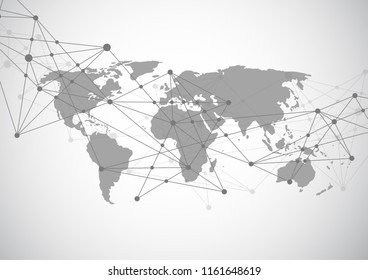 Global Network Connection World Map Point Stock Vector (Royalty Free ...