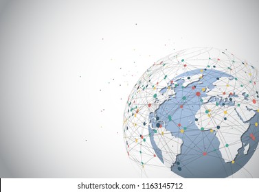 Global network connection. World map point and line composition concept of global business. Vector Illustration