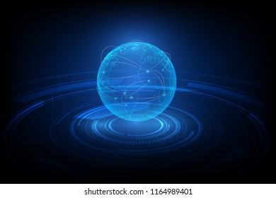 Global network connection. World map point and line composition concept of global business. Vector Illustration