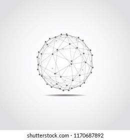 Global network connection. World map point and line composition concept of global business. Vector Illustration