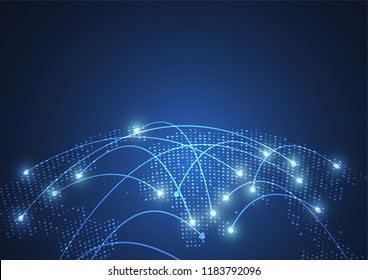 Global network connection. World map point and line composition concept of global business. Vector Illustration