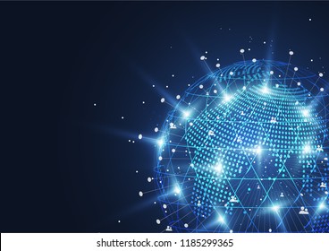 Global network connection. World map point and line composition concept of global business. Vector Illustration