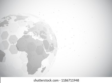 Global network connection. World map point and line composition concept of global business. Vector Illustration