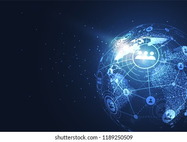 Global network connection. World map point and line composition concept of global business. Vector Illustration