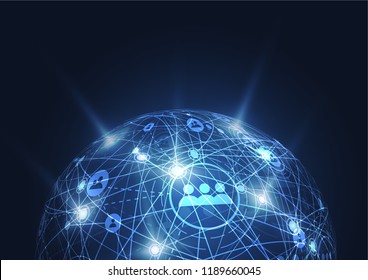 Global network connection. World map point and line composition concept of global business. Vector Illustration