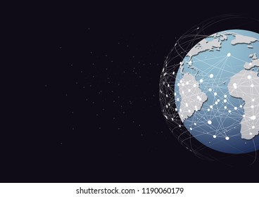 Global network connection. World map point and line composition concept of global business. Vector Illustration