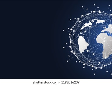 Global network connection. World map point and line composition concept of global business. Vector Illustration
