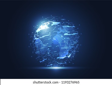 Global network connection. World map point and line composition concept of global business. Vector Illustration