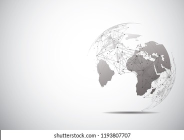 Global network connection. World map point and line composition concept of global business. Vector Illustration