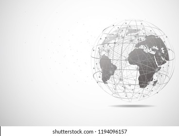 Global network connection. World map point and line composition concept of global business. Vector Illustration