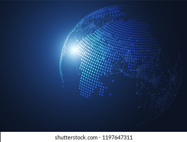 Global network connection. World map point and line composition concept of global business. Vector Illustration