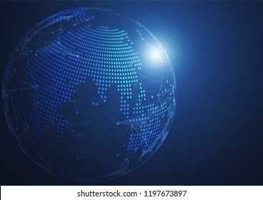 Global network connection. World map point and line composition concept of global business. Vector Illustration