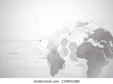 Global network connection. World map point and line composition concept of global business. Vector Illustration