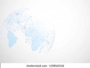 Global network connection. World map point and line composition concept of global business. Vector Illustration