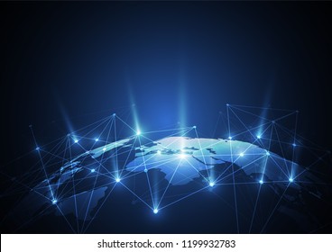 Global network connection. World map point and line composition concept of global business. Vector Illustration