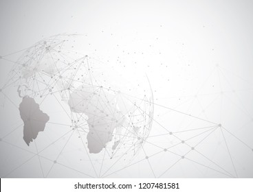 Global network connection. World map point and line composition concept of global business. Vector Illustration