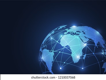 Global network connection. World map point and line composition concept of global business. Vector Illustration