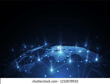 Global network connection. World map point and line composition concept of global business. Vector Illustration